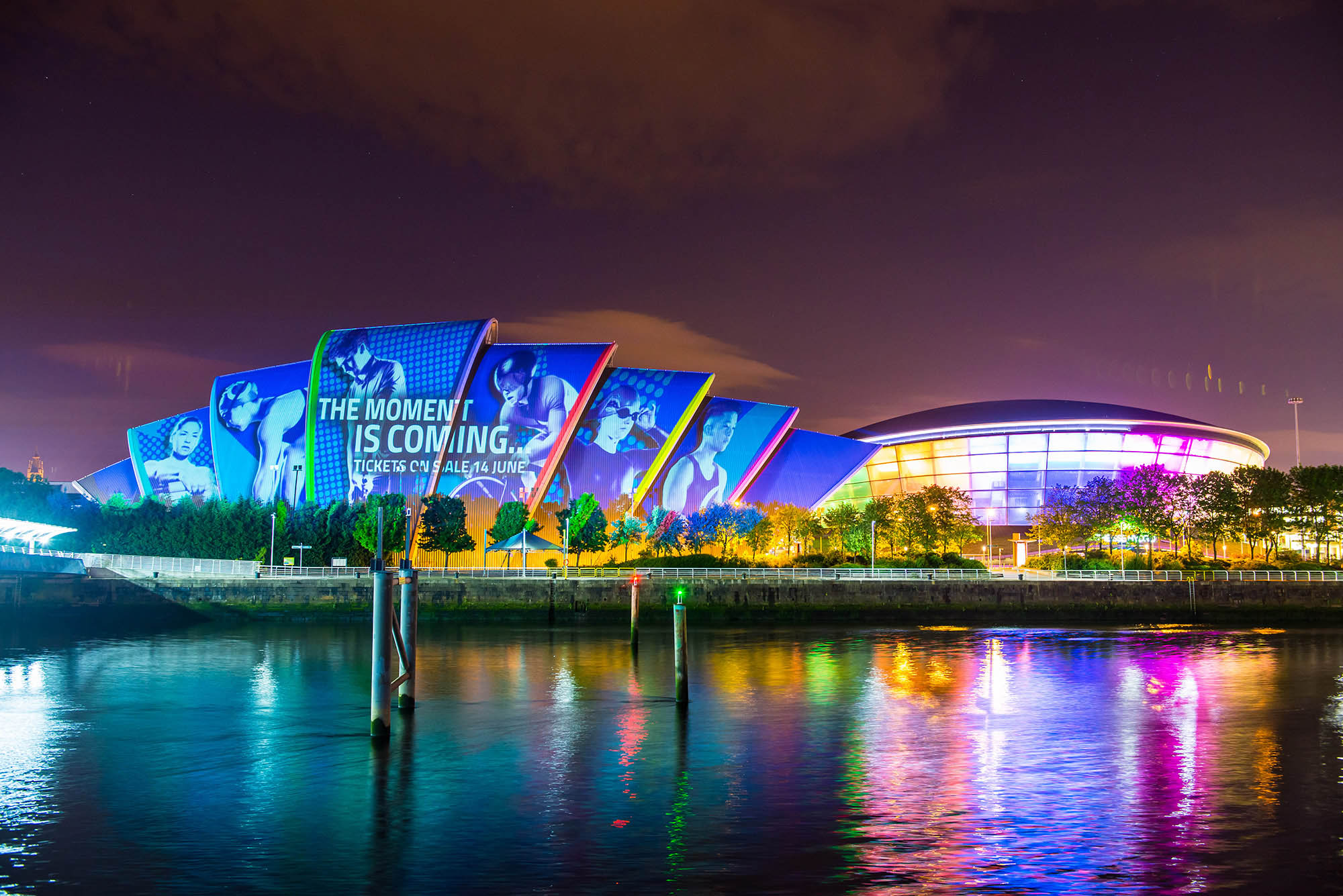 European Championships 2018, Projection on the Glasgow Armadillo