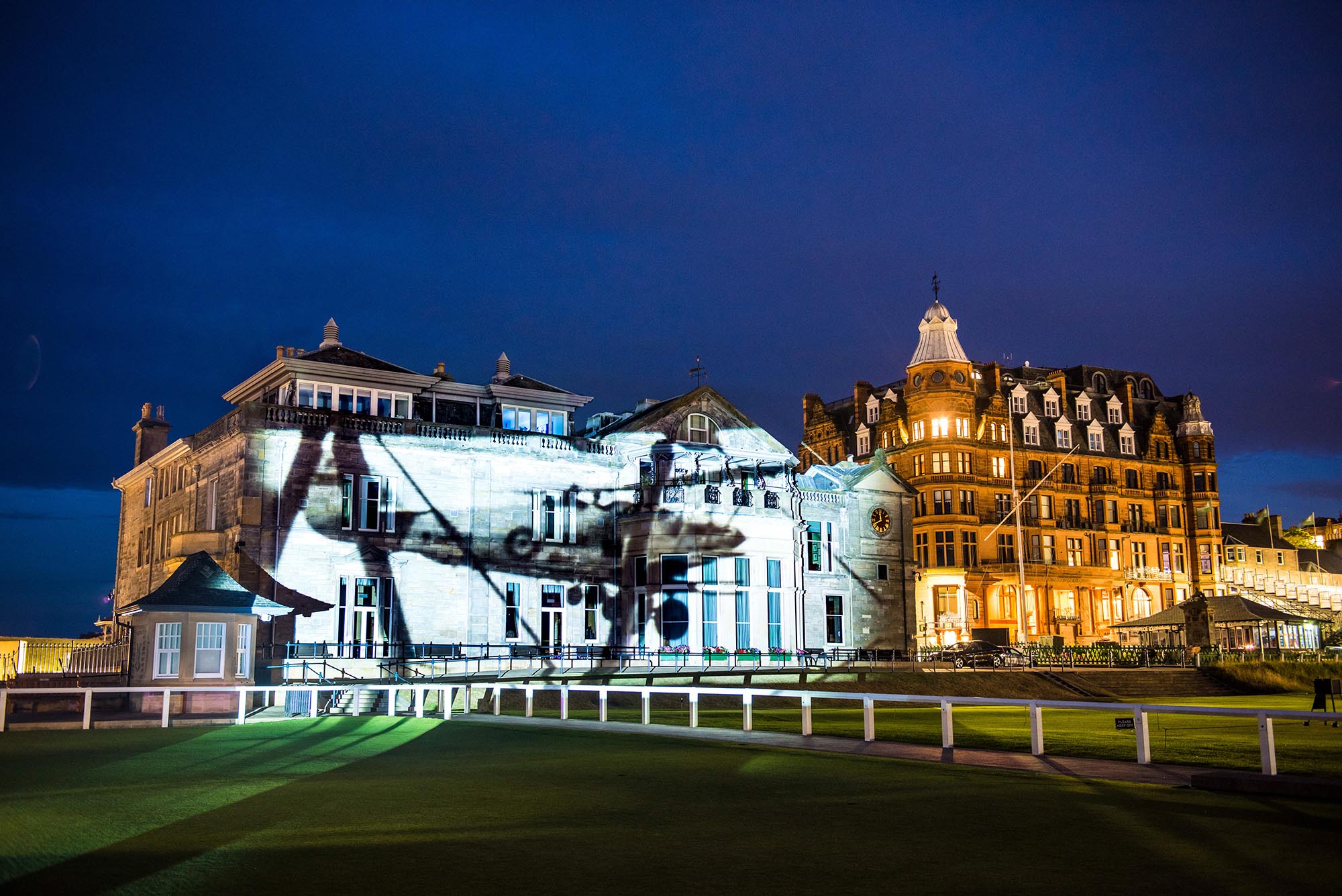 Poppy Scotland projection timelapse film, on St Andrews Golf Club