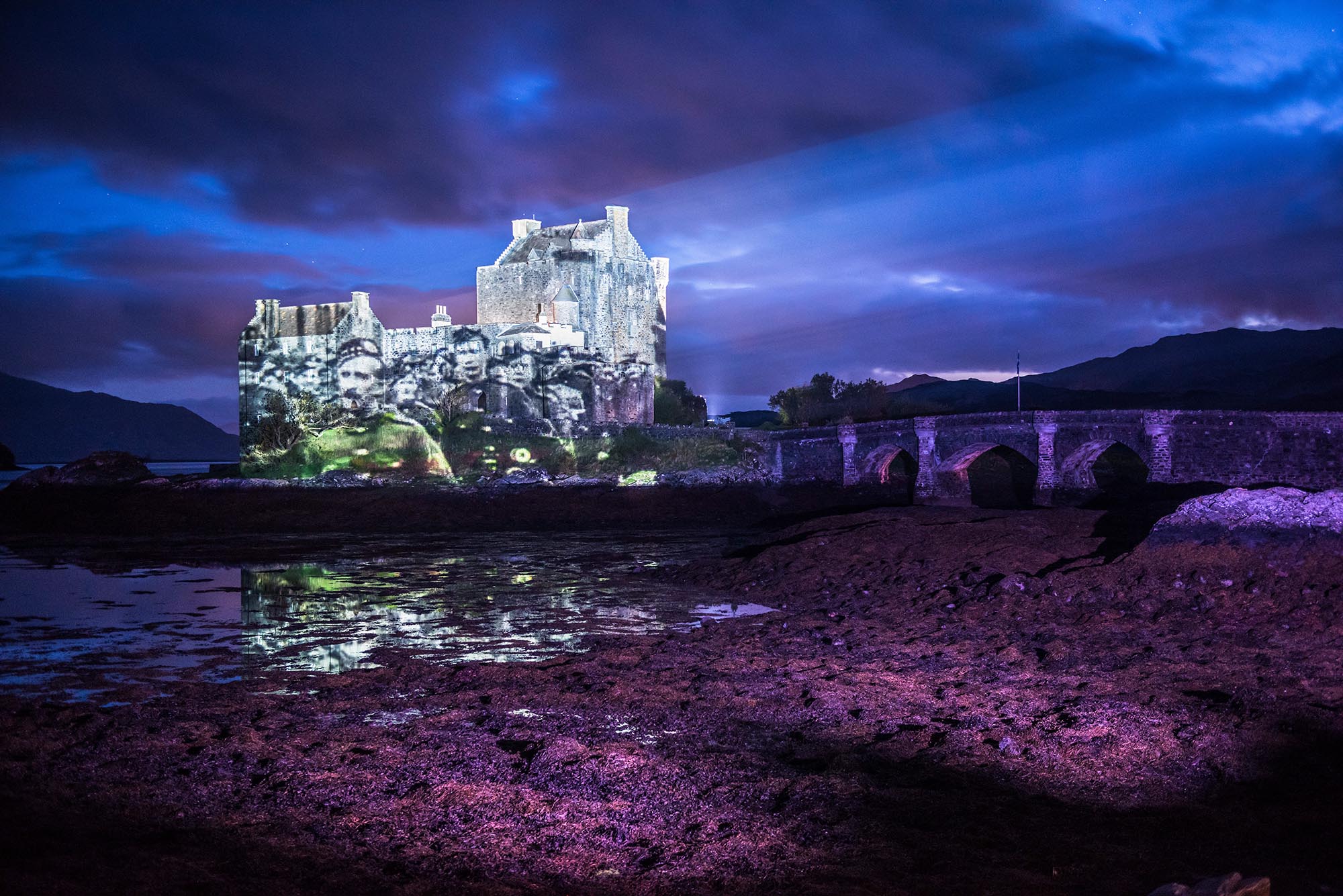 Poppy Scotland projection timelapse film, Eilean Donan Castle