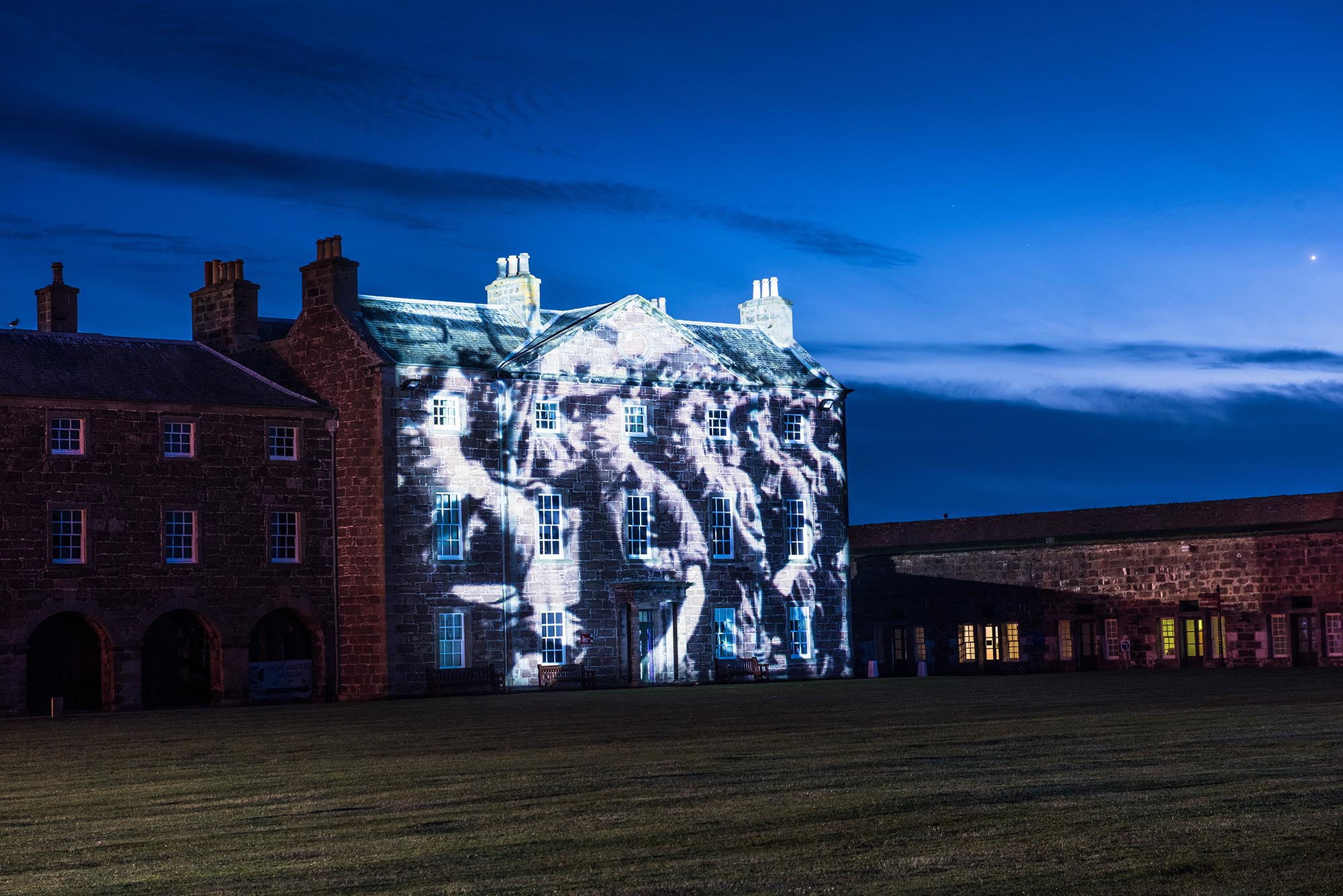Poppy Scotland projection timelapse film, on Fort George