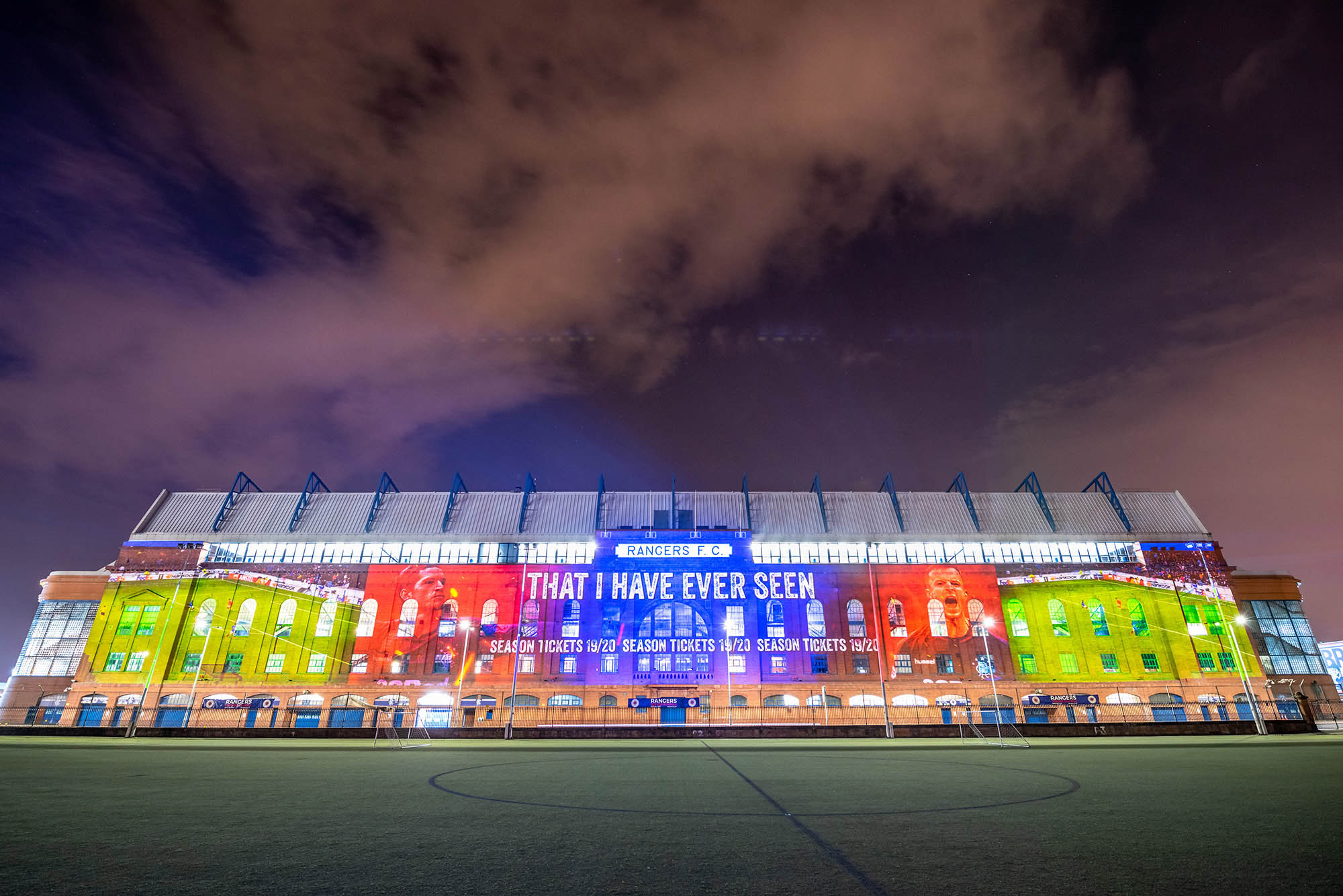 Ibrox Projection mapping for Rangers Season Ticket Launch