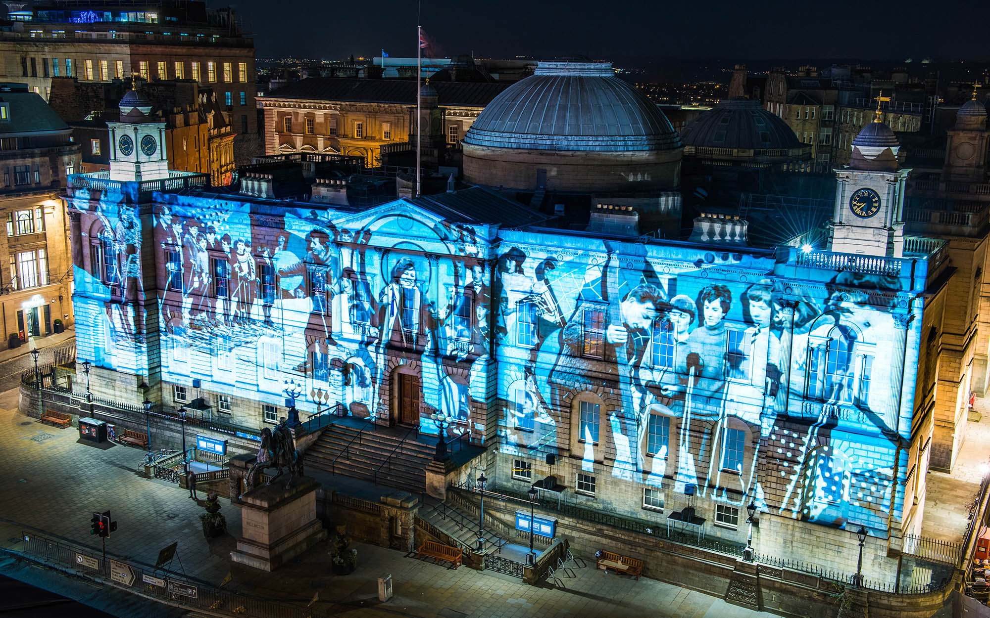 Edinburgh's Giant Advent Calendar Christmas projections on Register House