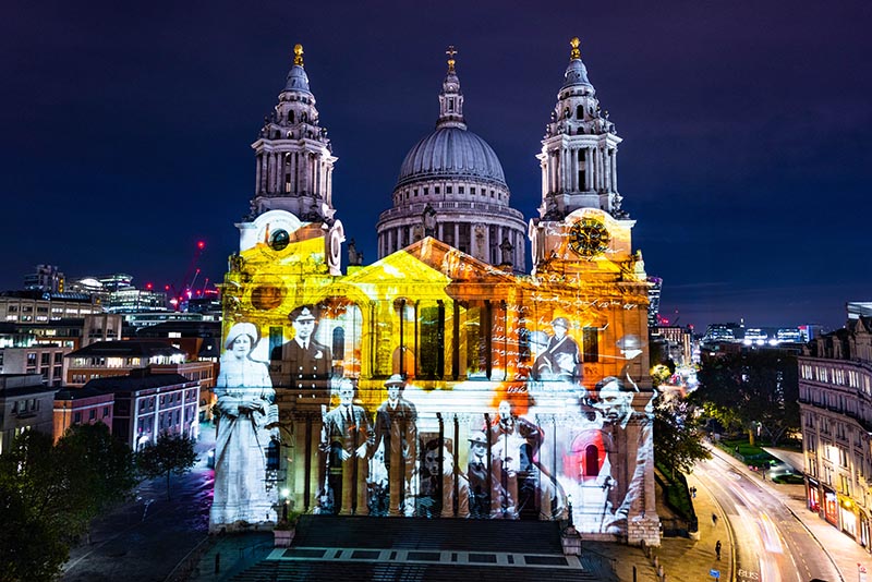 Where Light Falls, St Paul's Cathedral Projection Event