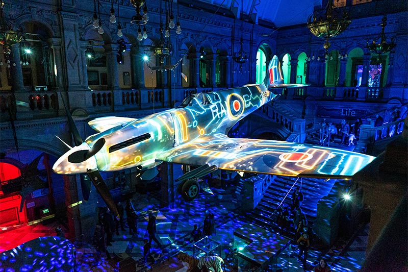 Spitfire Projection Mapping at Kelvin Grove Art Gallery Glasgow
