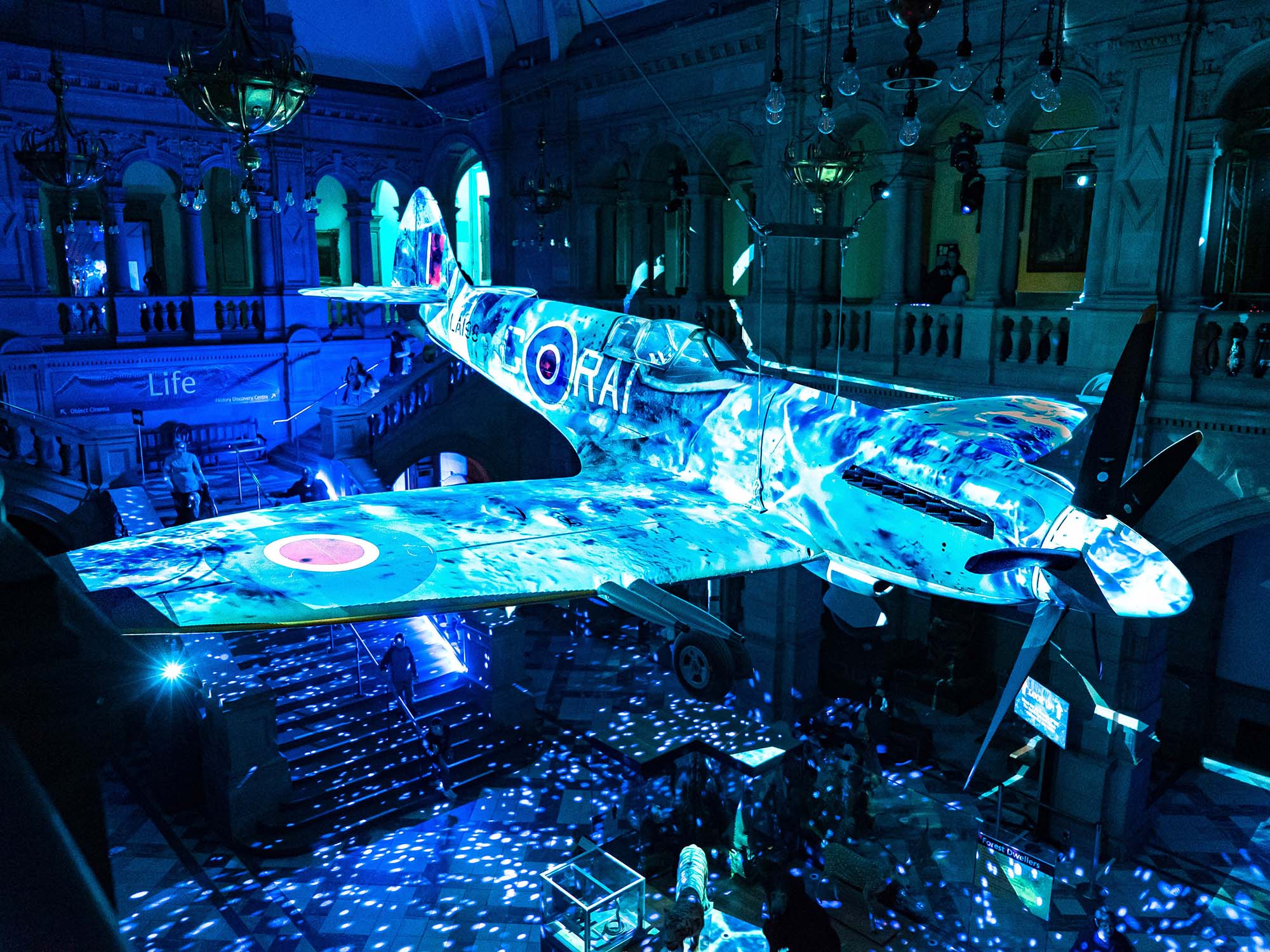 Spitfire Ice Christmas Projections at Kelvin Grove Art Museum Glasgow