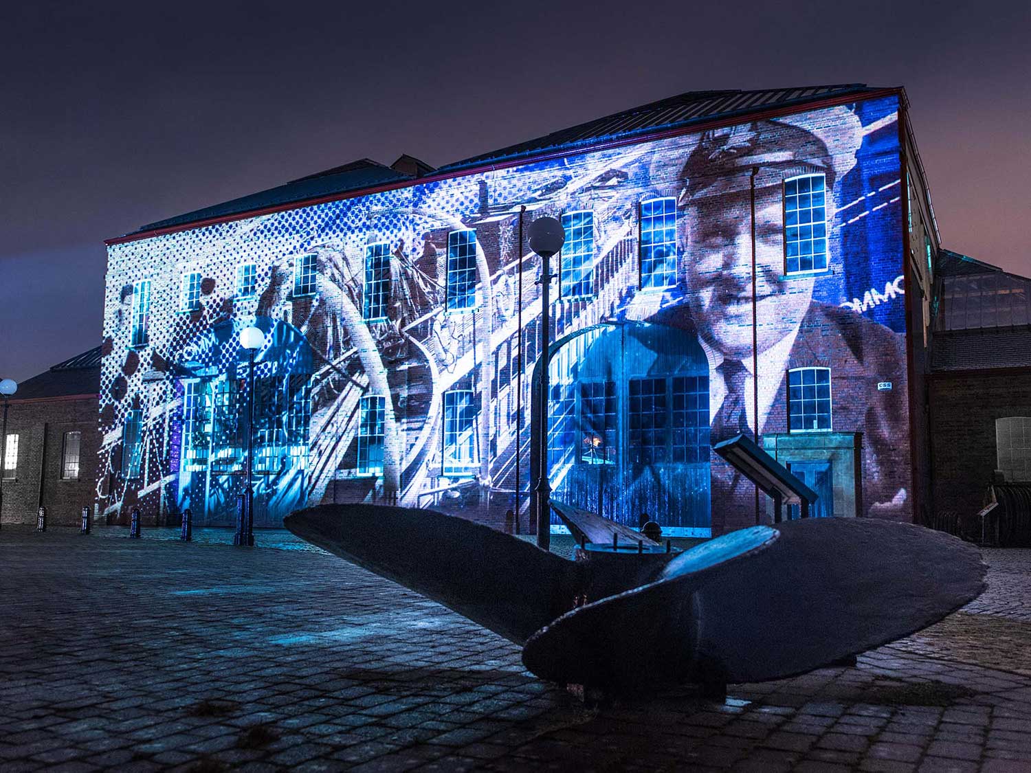 Illumination, Irvine Maritime Museum Building Projections show, archive footage